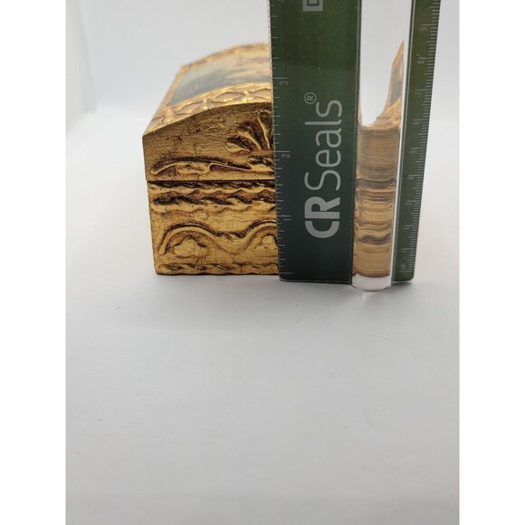 Florentia Jewelry Trinket Box - Italy - Wood Decoupage - Camel Back Top - Picture 9 of 9